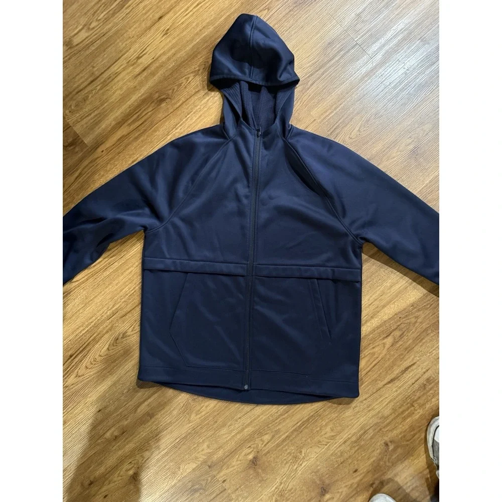 Banana‎ Republic Men's Full Zip Hoodie Long Sleeve Navy Size XL, Waffle Interior